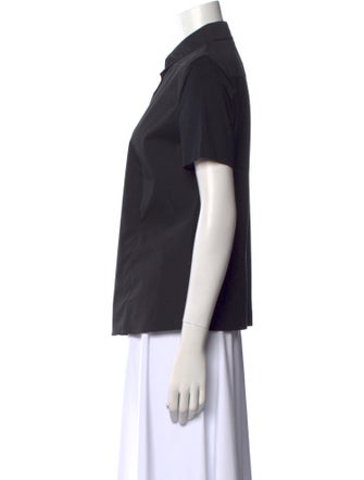 Akris Punto Short Sleeve Button-Up Top