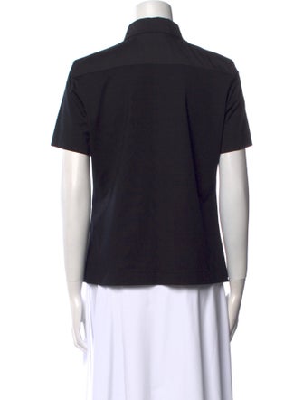 Akris Punto Short Sleeve Button-Up Top