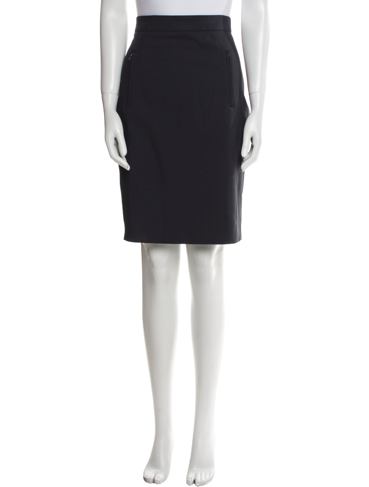 Akris Punto Leather Trim Embellishment Knee-Length Skirt