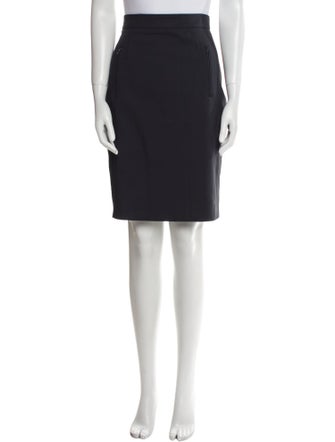 Akris Punto Leather Trim Embellishment Knee-Length Skirt