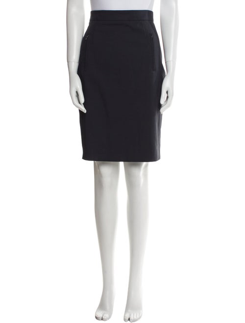 Akris Punto Leather Trim Embellishment Knee-Length Skirt