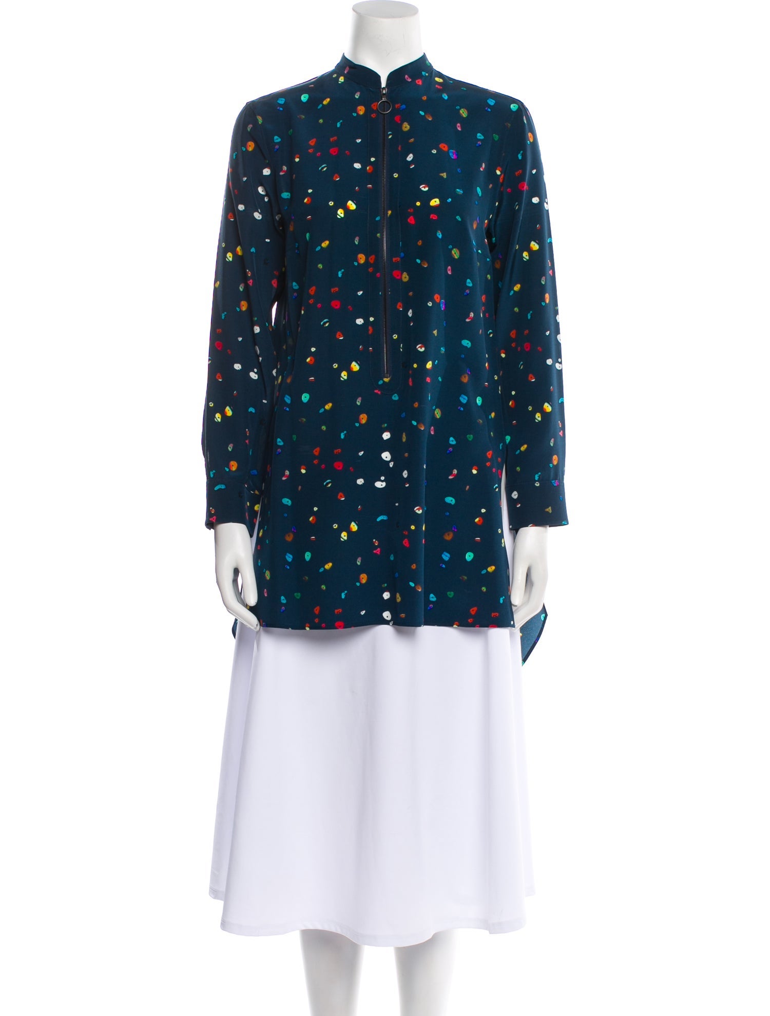 Akris Punto Silk Floral Print Tunic