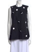 Akris Punto Polka Dot Print Crew Neck Button-Up Top