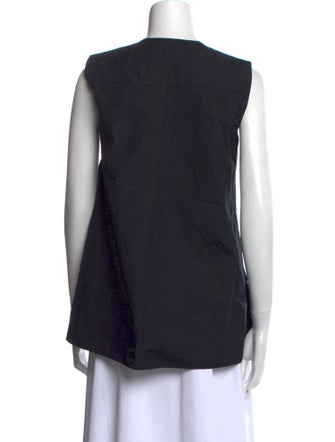 Akris Punto Polka Dot Print Crew Neck Button-Up Top