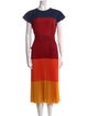 Akris Punto Colorblock Pattern Midi Length Dress