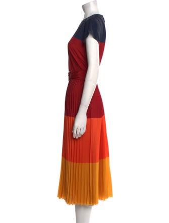 Akris Punto Colorblock Pattern Midi Length Dress