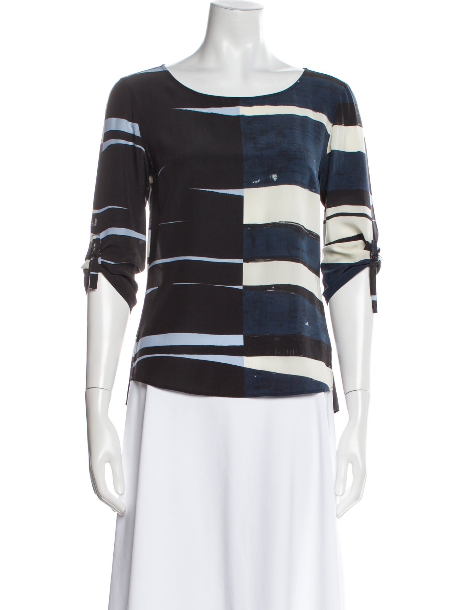 Akris Punto Silk Striped T-Shirt