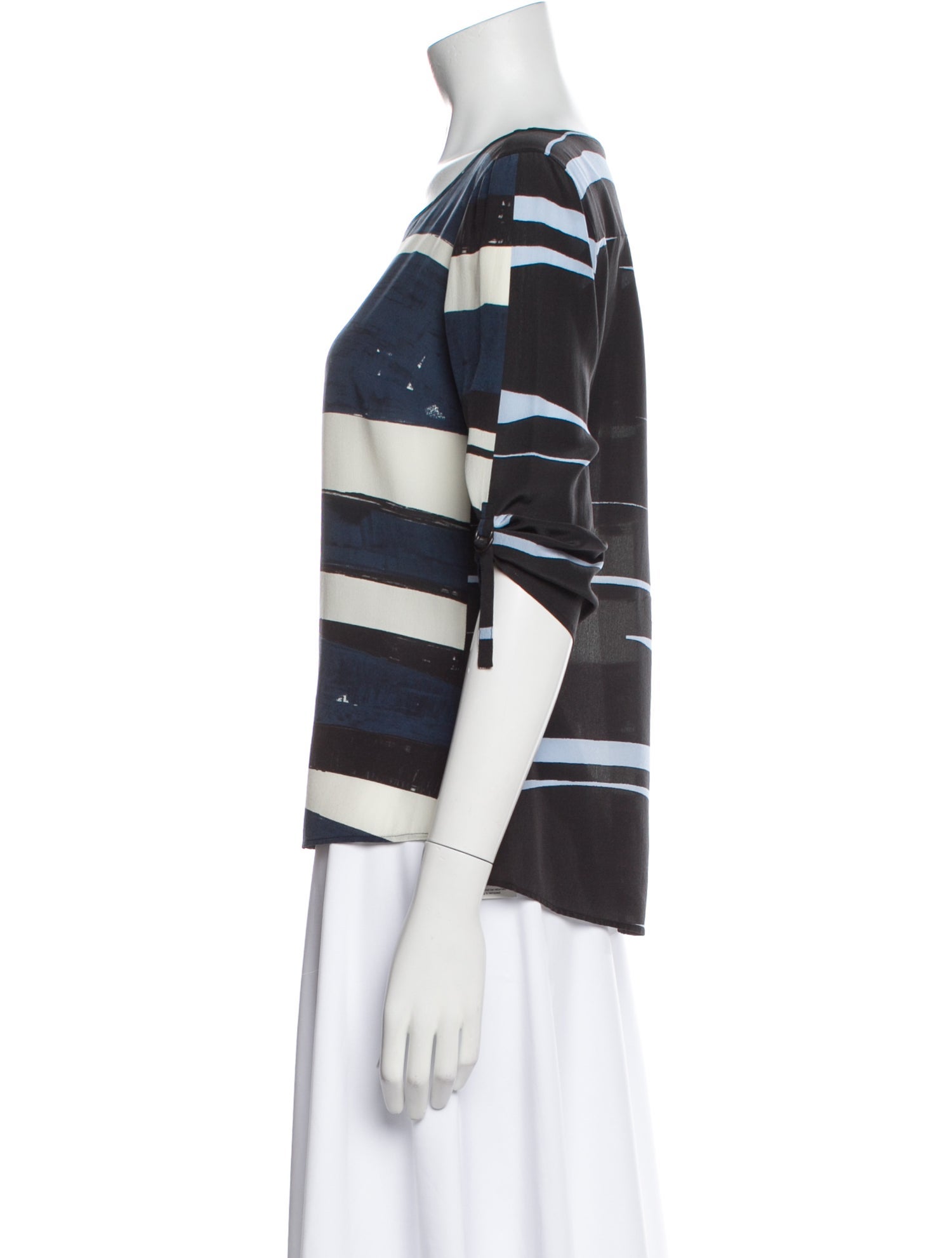 Akris Punto Silk Striped T-Shirt