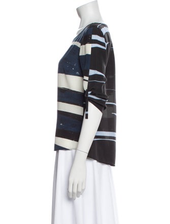 Akris Punto Silk Striped T-Shirt