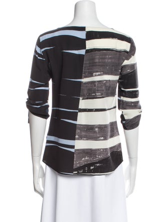 Akris Punto Silk Striped T-Shirt