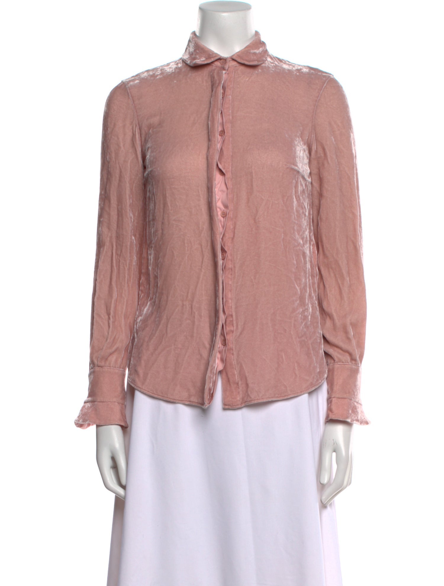 Akris Punto Mock Neck Long Sleeve Button-Up Top