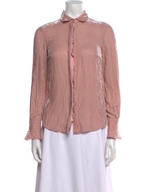 Akris Punto Mock Neck Long Sleeve Button-Up Top