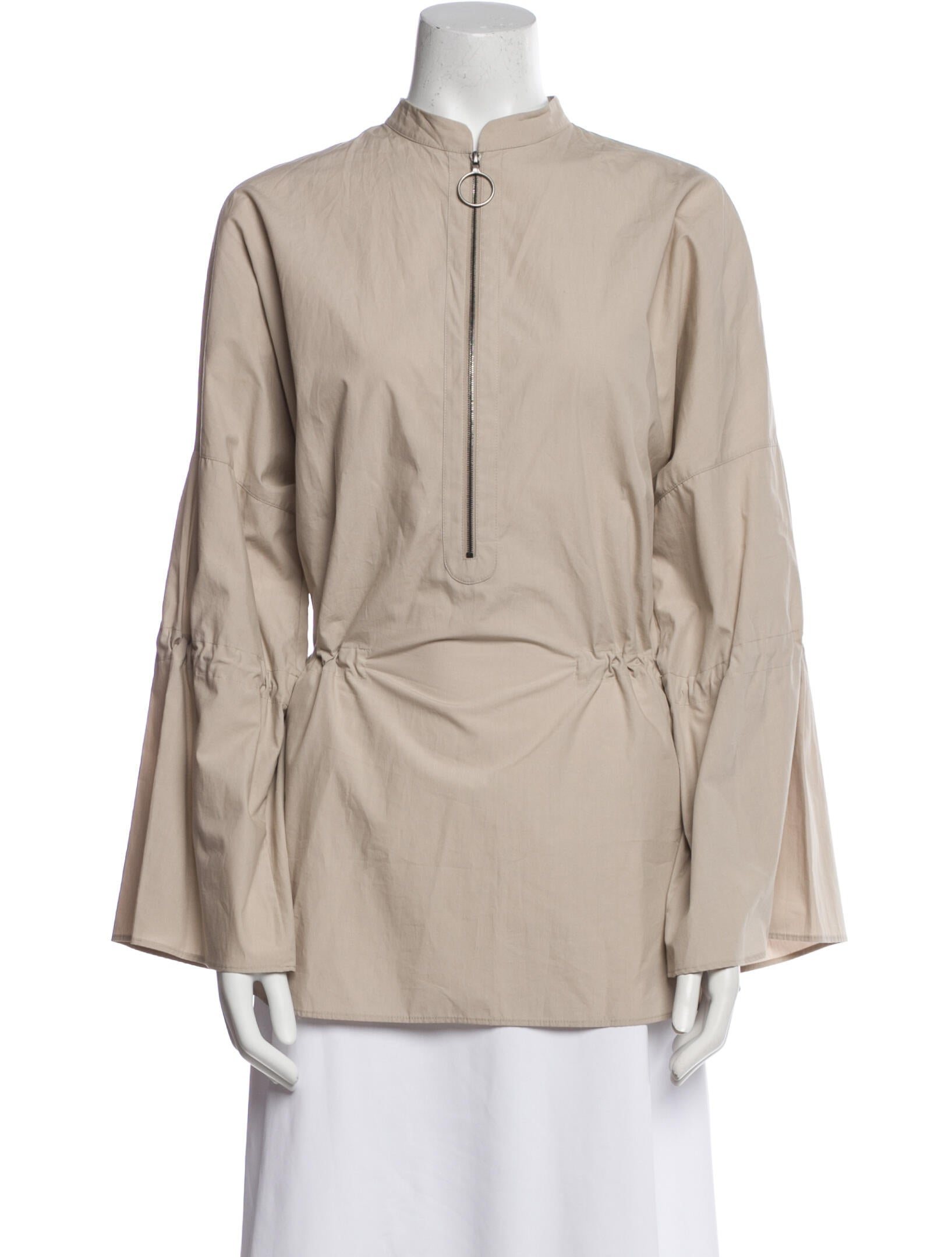 Akris Punto Mock Neck Long Sleeve Blouse
