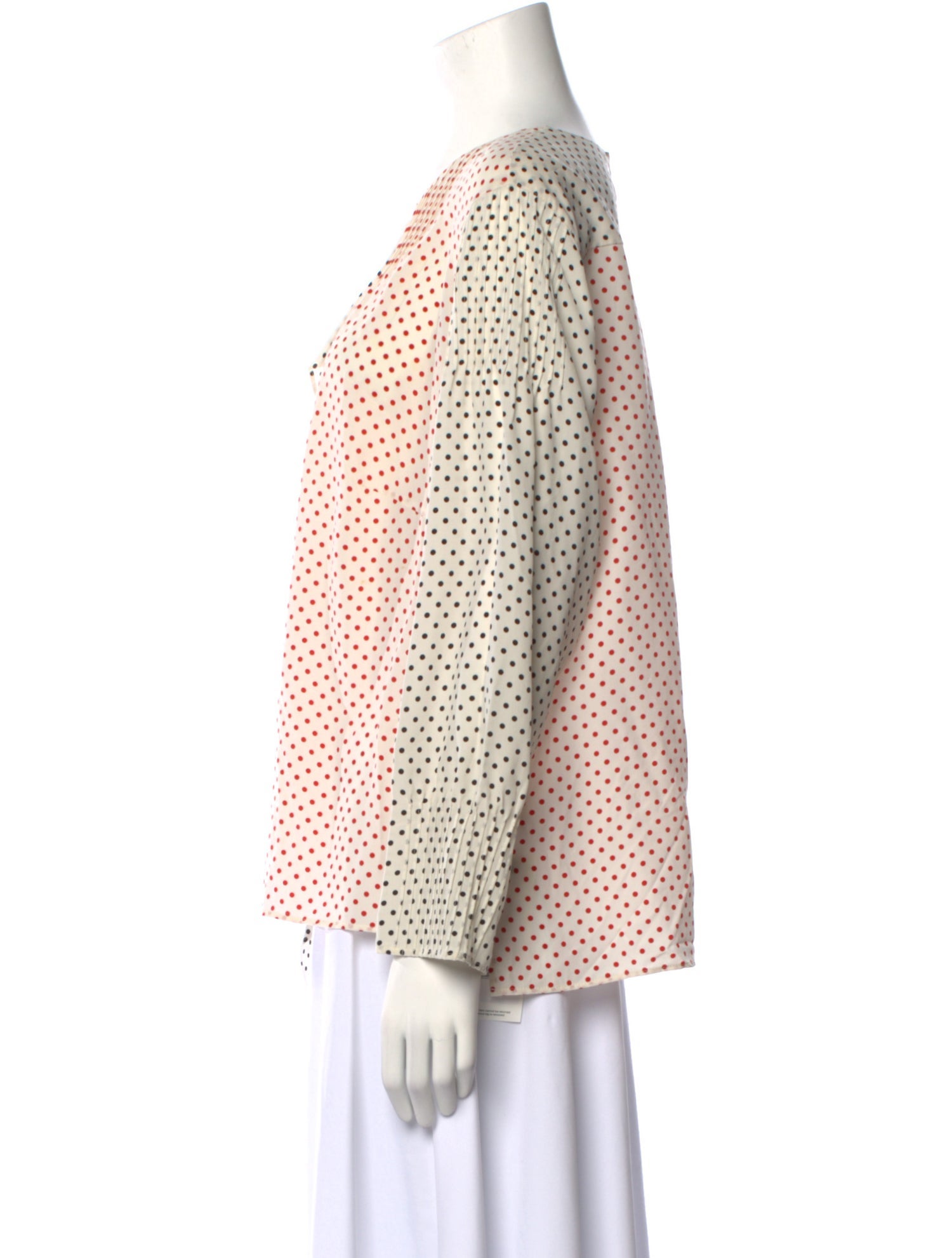 Akris Punto Silk Polka Dot Print Blouse