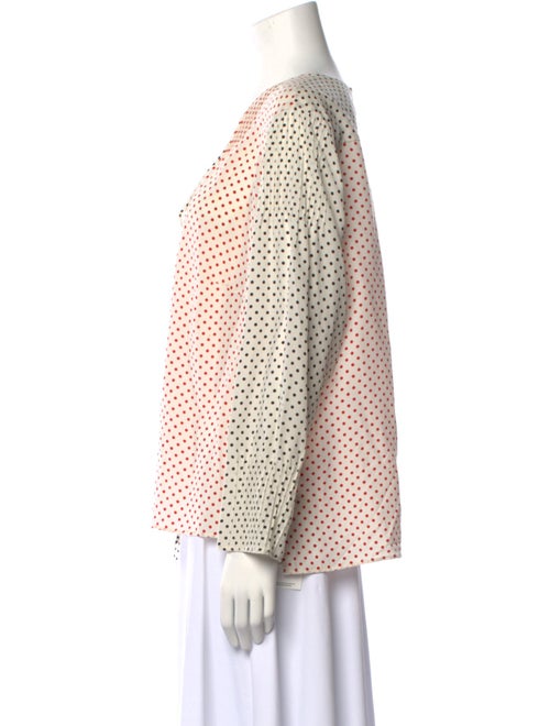 Akris Punto Silk Polka Dot Print Blouse