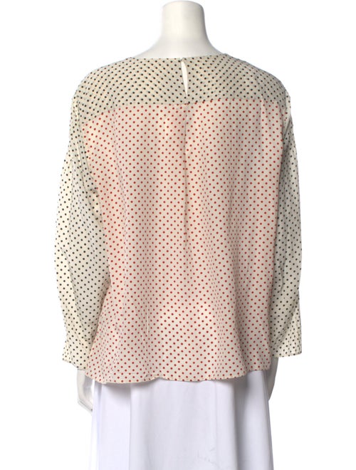 Akris Punto Silk Polka Dot Print Blouse