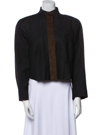 Akris Wool Plaid Print Jacket