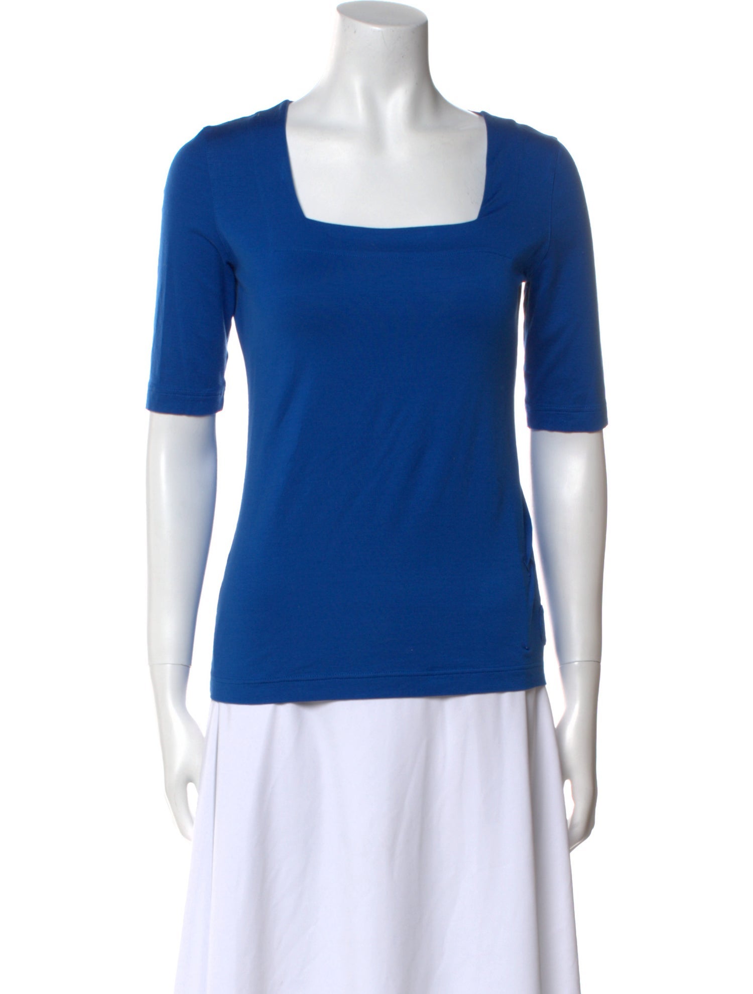 Akris Punto Square Neckline Short Sleeve Top