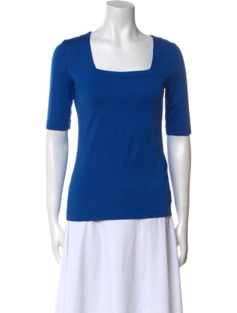 Akris Punto Square Neckline Short Sleeve Top