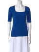 Akris Punto Square Neckline Short Sleeve Top