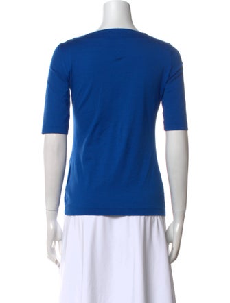 Akris Punto Square Neckline Short Sleeve Top