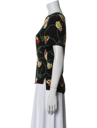 Akris Punto Silk Floral Print Blouse