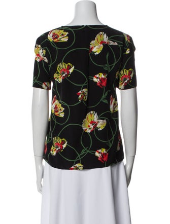 Akris Punto Silk Floral Print Blouse