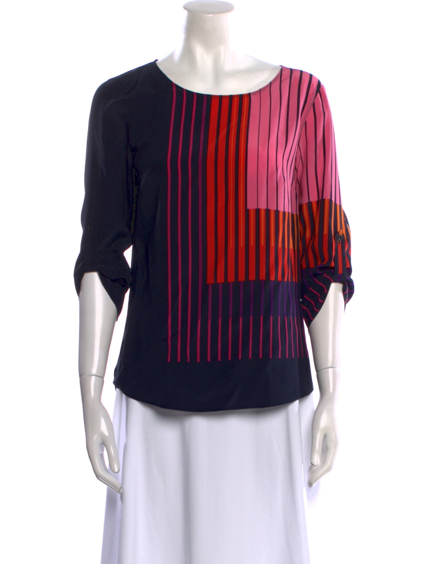 Akris Punto Silk Striped Blouse w/ Tags