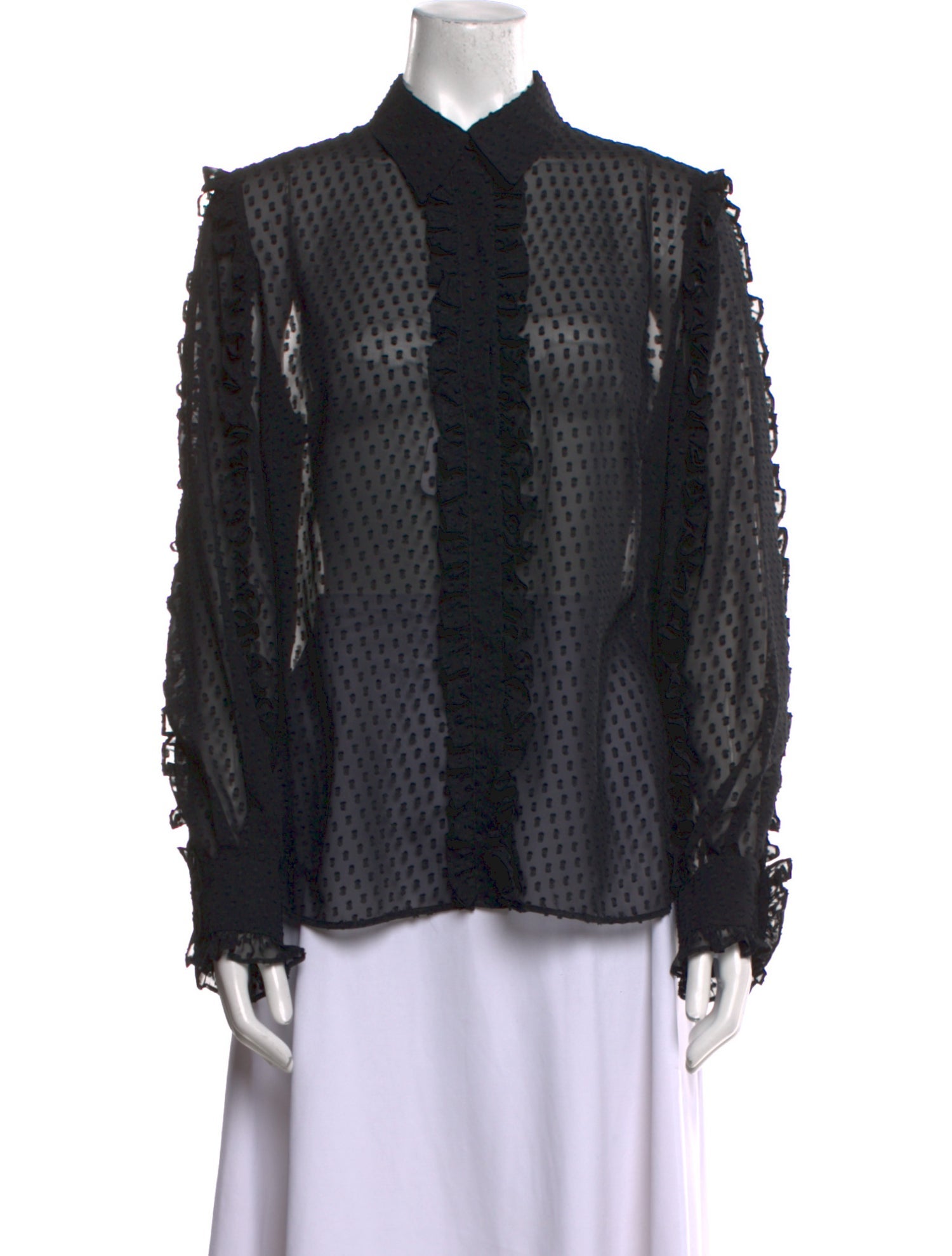 Akris Punto Printed Long Sleeve Blouse