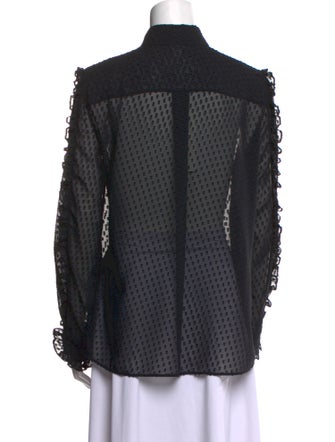 Akris Punto Printed Long Sleeve Blouse