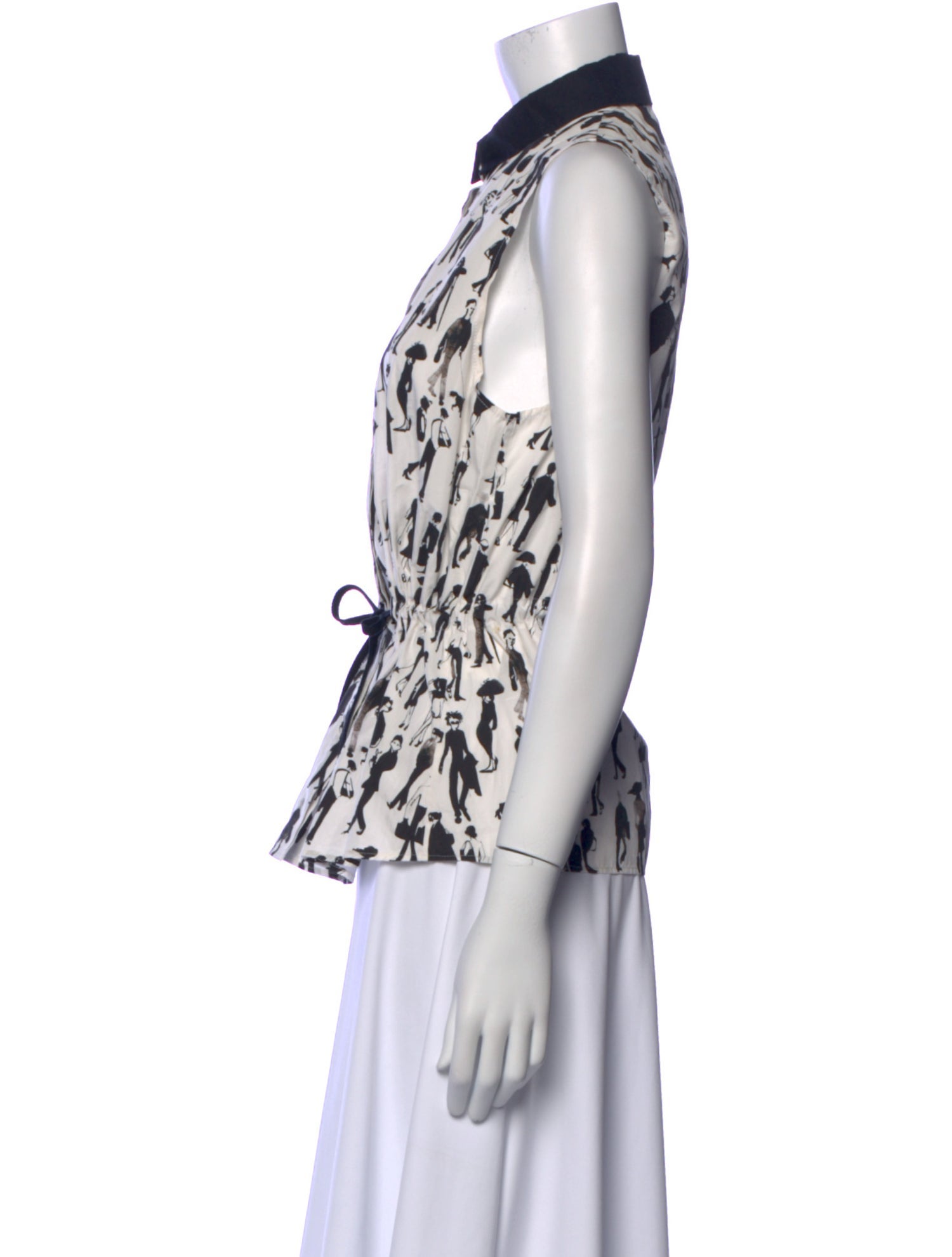 Akris Punto Printed Sleeveless Button-Up Top