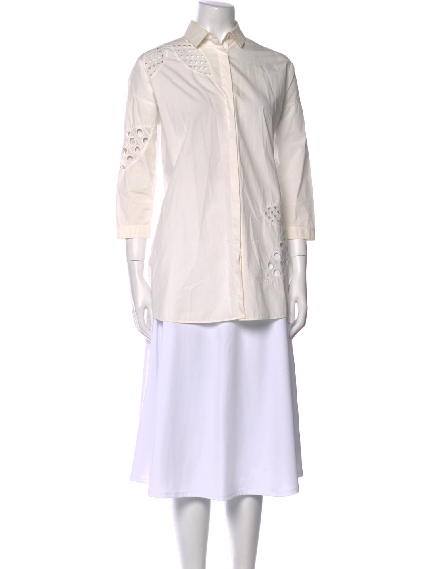 Akris Punto Silk Mock Neck Button-Up Top