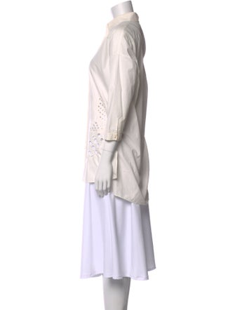 Akris Punto Silk Mock Neck Button-Up Top