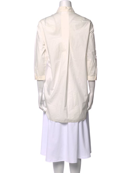 Akris Punto Silk Mock Neck Button-Up Top