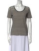 Akris Punto Striped Scoop Neck T-Shirt