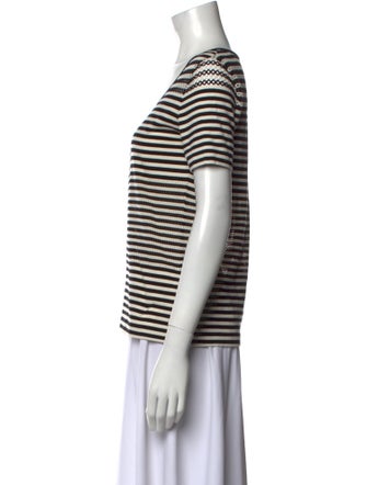 Akris Punto Striped Scoop Neck T-Shirt
