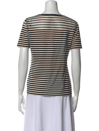 Akris Punto Striped Scoop Neck T-Shirt