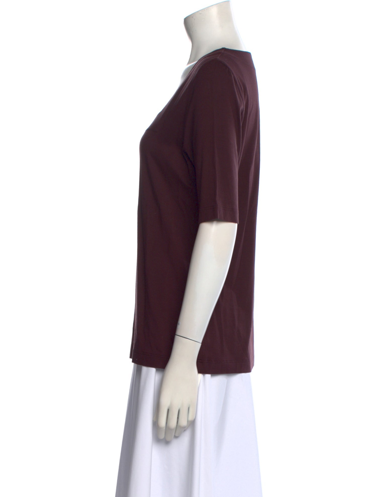 Akris Punto Square Neckline Short Sleeve Top