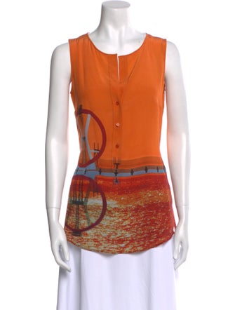 Akris Punto Silk Printed Top