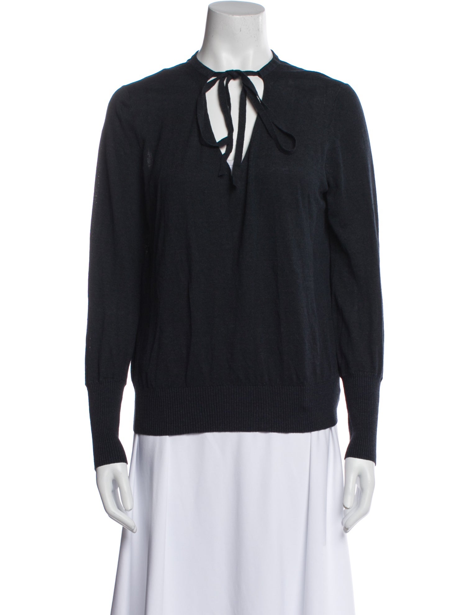 Akris Punto V-Neck Long Sleeve Sweatshirt