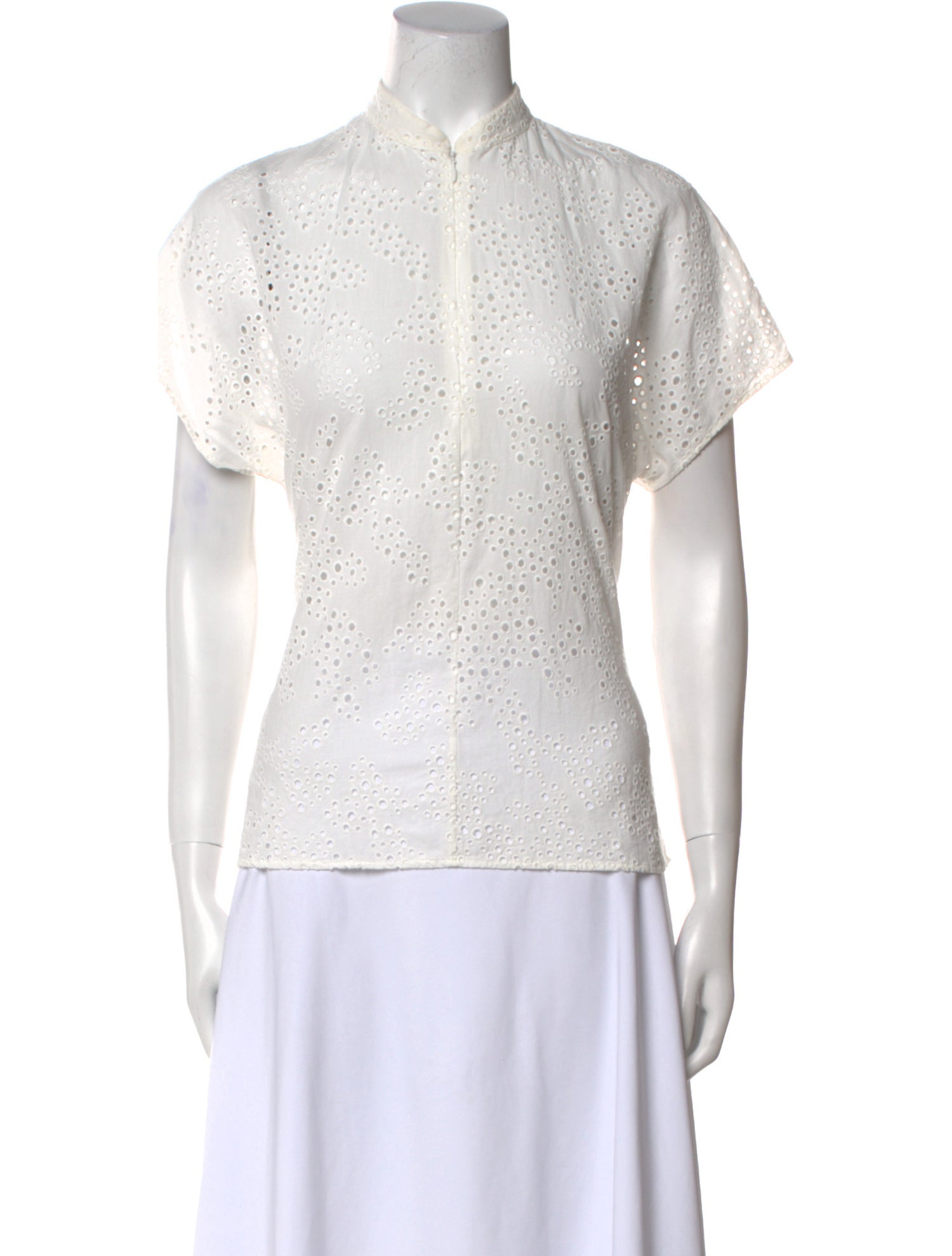 Akris Punto Mock Neck Short Sleeve Top