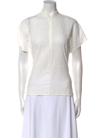 Akris Punto Mock Neck Short Sleeve Top