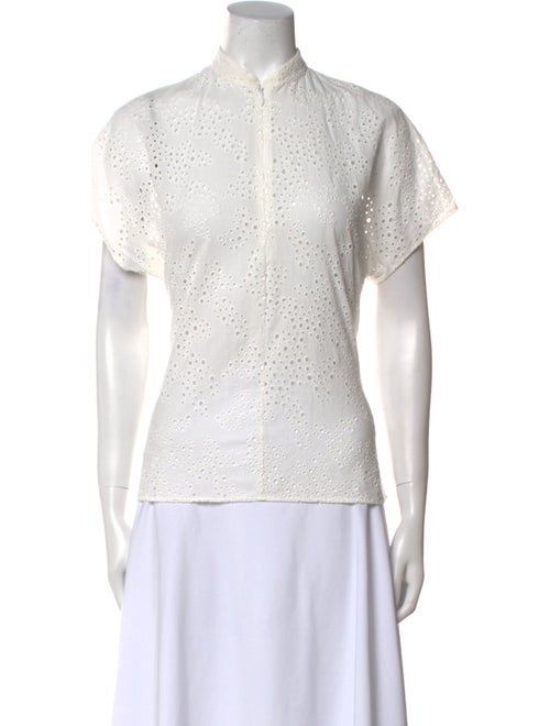 Akris Punto Mock Neck Short Sleeve Top