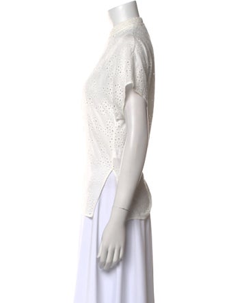 Akris Punto Mock Neck Short Sleeve Top