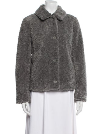 Akris Punto Tweed Pattern Faux Fur Jacket