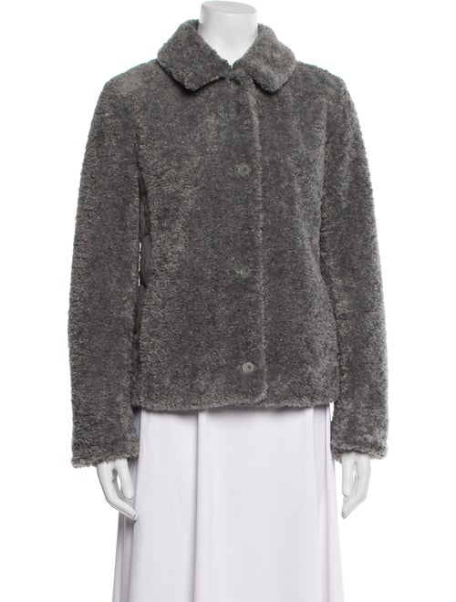 Akris Punto Tweed Pattern Faux Fur Jacket