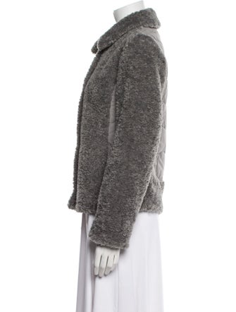Akris Punto Tweed Pattern Faux Fur Jacket