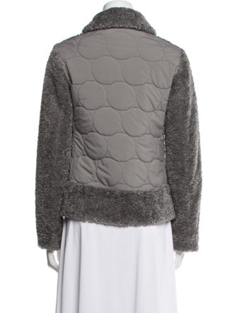 Akris Punto Tweed Pattern Faux Fur Jacket