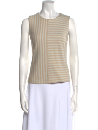 Akris Punto Striped Crew Neck Top