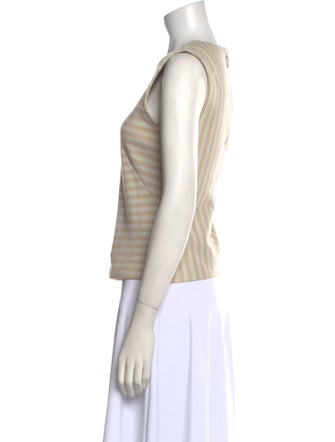 Akris Punto Striped Crew Neck Top